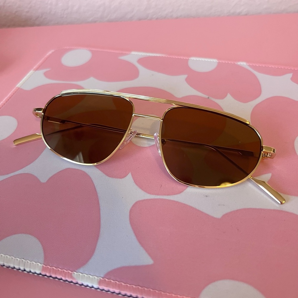 Gold Frame Brown Lens Aviator Sunglasses
